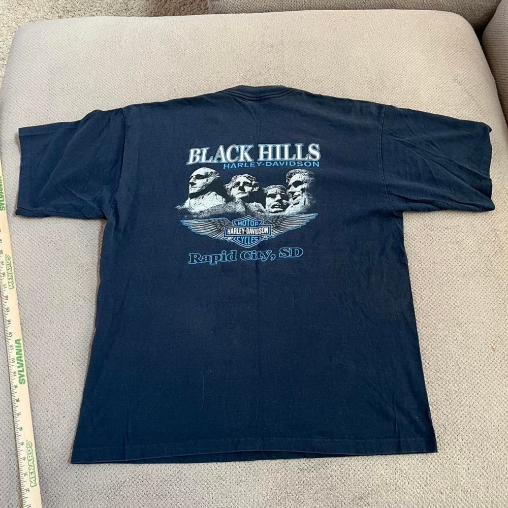 Vintage 1990s Harley Davidson pocket tee Size XXL Black hills rapid city SD